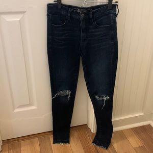 American Eagle Dark Wash Ripped Jeans